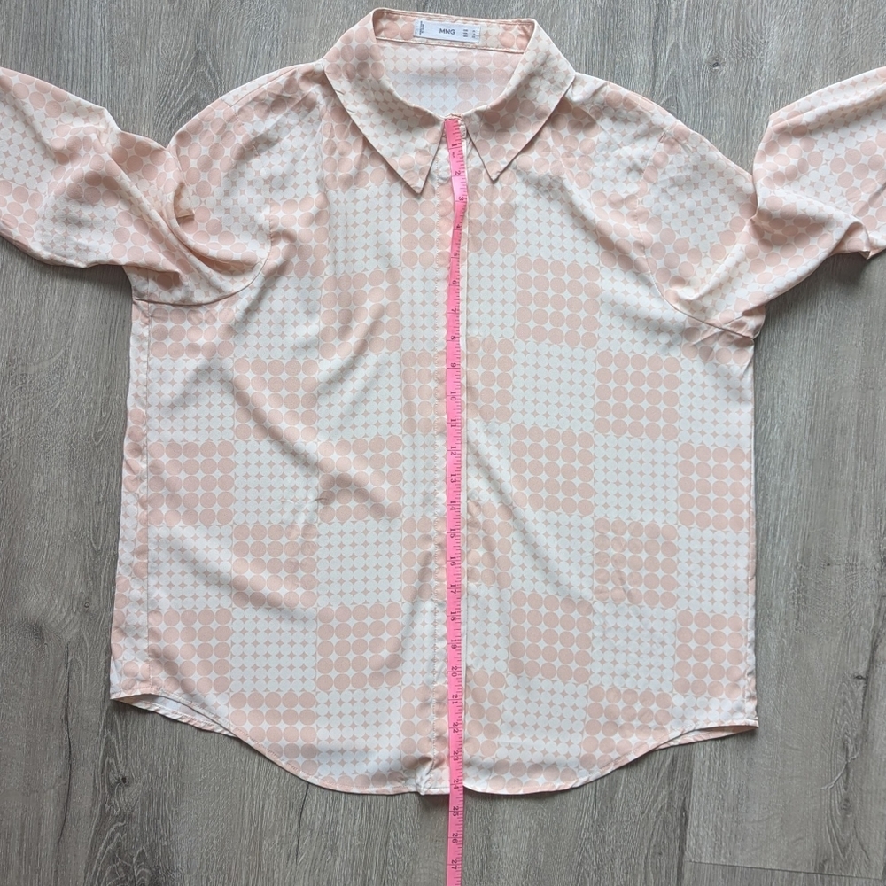 Flowy Patterned Button Down Mango Top - Picture 8 of 9